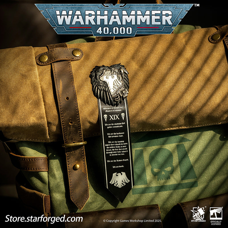 Starforged Warhammer 40K Space Marines Raven Guard Scroll Seal Badge Pin Men's Jewelry Accessories n the early days of the 30th millennium, the XIXth Legion was deployed for infiltration, reconnaissance, and target identification missions. Operating in secrecy, they were used to swiftly eliminate any factions that refused to submit to the fledgling Imperium, striking without warning from the shadows. The XIXth Legion employed terror tactics akin to those of the Night Lords.One of the Legion's earliest known
