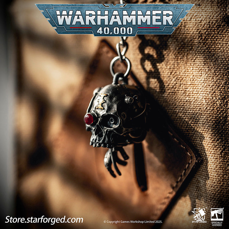 Starforged Warhammer 40K Adeptus Mechanicus Servo-Skull Keychain Men's Jewelry Accessories The skull symbolizes not only sacrifice but also the purity of humanity. The flesh of traitors, heretics, and xenos often deviates greatly from that of true humans, with one of the most distinct variations lying in their skulls.It is for this reason that the skull serves as an emblem of human purity and the sacrifices made to defend it. Throughout the Imperium—from the Walls of Martyrs to skull insignias—it reminds al