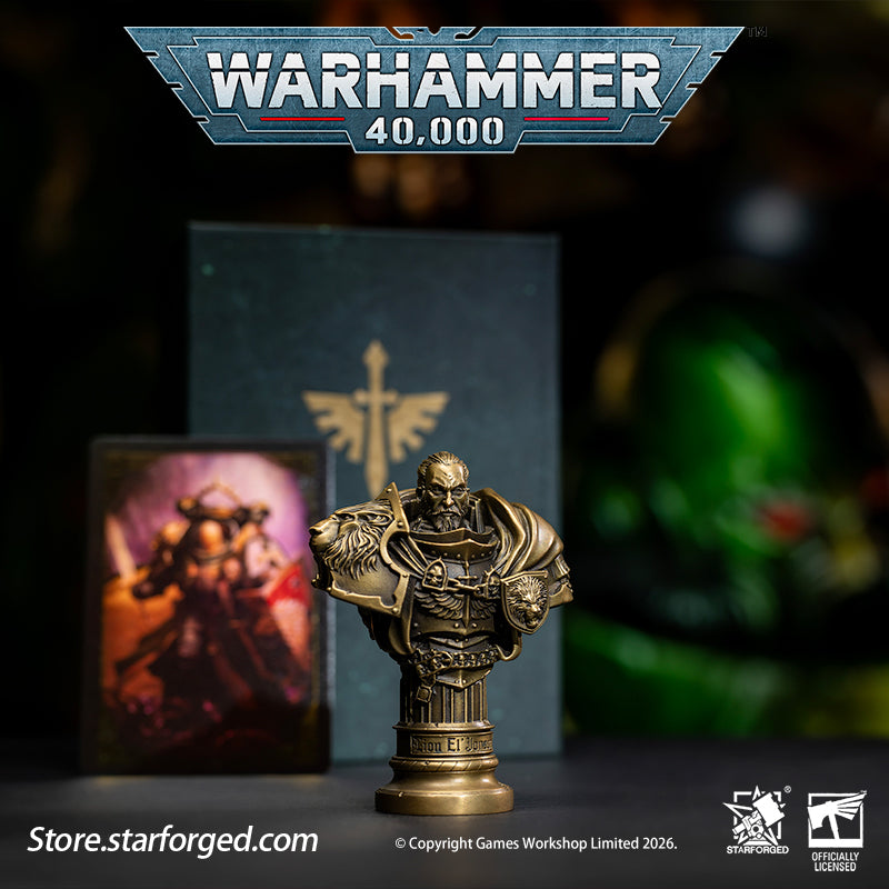 Starforged Warhammer 40K Dark Angel  Lion El'Jonson Bronze Bust Seal Wax  & Coin Set Other
