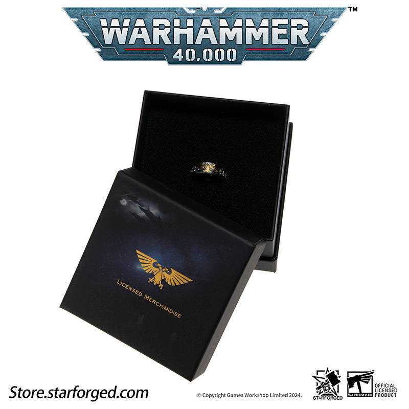 Starforged Insignia Aquilon Imperium of Man Warhammer Eagle Ring Gold