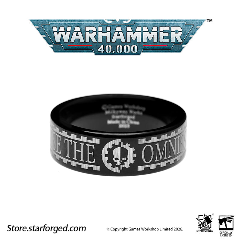 Starforged Warhammer 40K Orks & Fenrisian wolves Leagues of Votann Steel Men's Ring