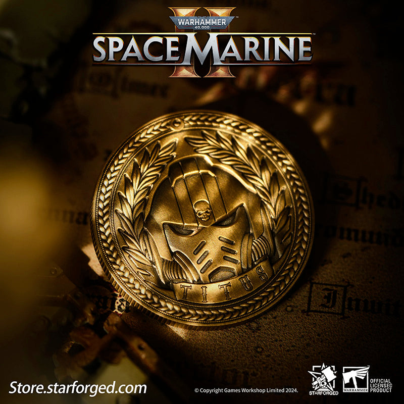 Starforged Warhammer 40K Space Marines Titus  Space Marine 2 Ultramarines Collectible Coin Other