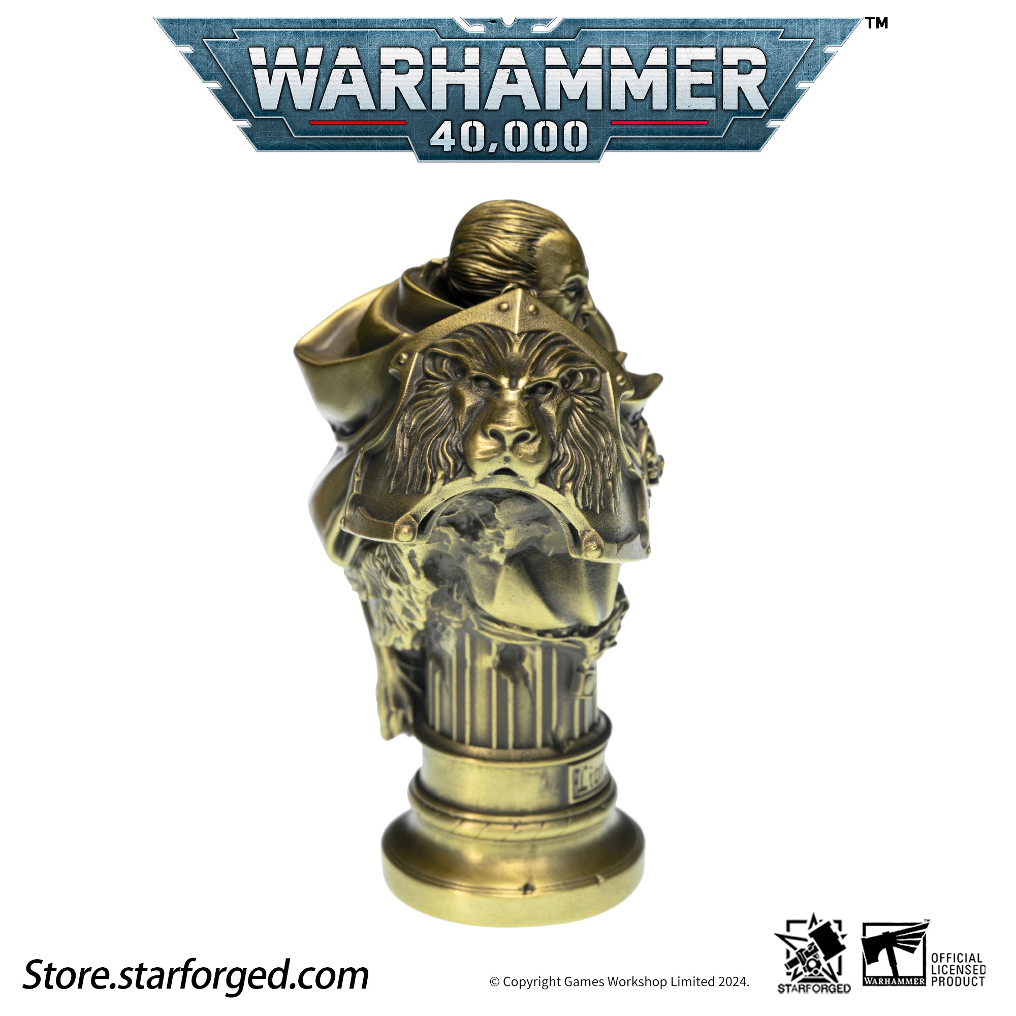 Starforged Warhammer 40K Dark Angel  Lion El'Jonson Bronze Bust Seal Wax  & Coin Set Other