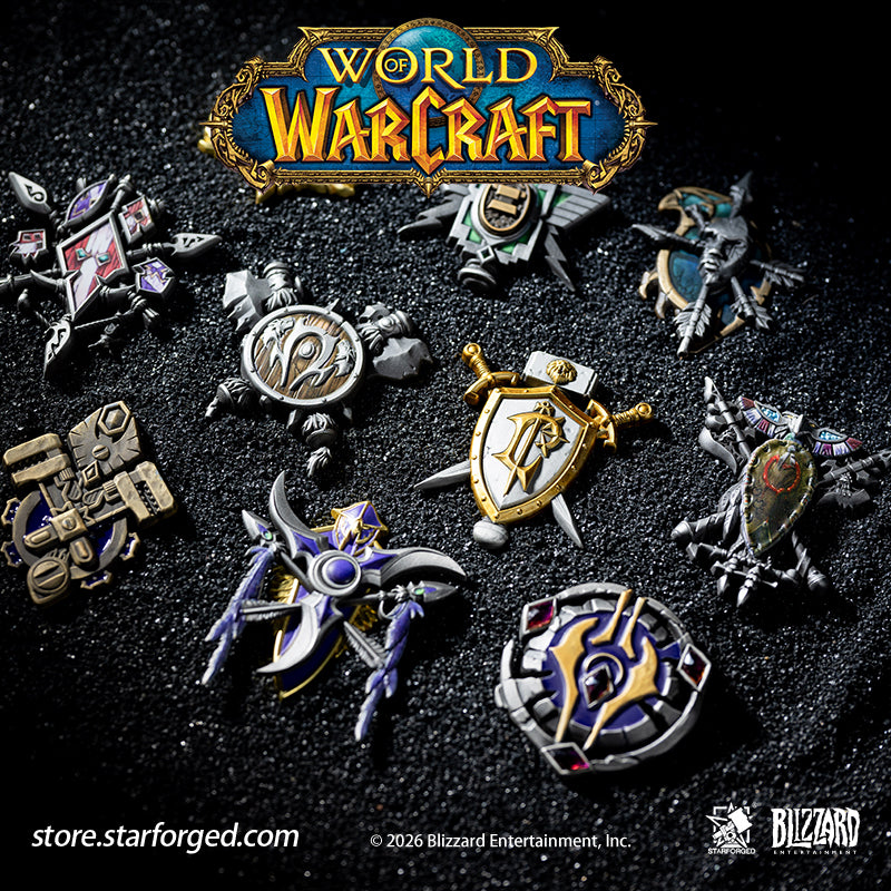 STARFORGED World of Warcraft Faction Badges | Men's Fashion Accessories | Officially Authorized | WOW Gifts On the ancient and mysterious planet of Azeroth, countless races live side by side.  Humans, Orcs, Blood Elves, Night Elves, Tauren, Trolls, and many more...  Across this vast continent, they have built civilizations of their own, each writing their own legendary tales.  But you...  Do you still remember why you chose that particular race in the first place? 