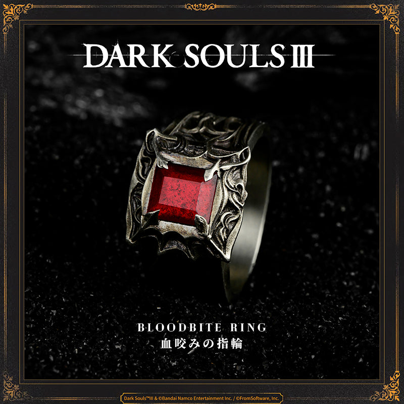 Starforged DARK SOULS III Bloodbite Ring Game Merchandise Ring Officially Authorized Bloodbite RingOne of the bite rings native to Carim.&nbsp;Increases bleed resistance.The crafting of these rings is forbidden, perhaps owing to a fear of malleable stone. Clerics, however, dabble freely in the art.