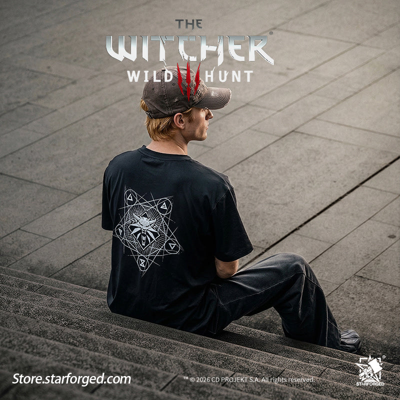 Starforged The Witcher 3: Wild Hunt Witcher3 Themed Signs T-Shirt Game Merchandise Officially Authorized The School of the Wolf, to which the undisputed protagonist of The Witcher 3 belongs, can be considered the most direct successor of the Witcher Order. After many groups of witchers left the Order, the pioneers of the Wolf School remained in Castle Morgraig for a long time before eventually departing. They journeyed west into Kaedwen, chose the wolf as their emblem, and established their own school.  The
