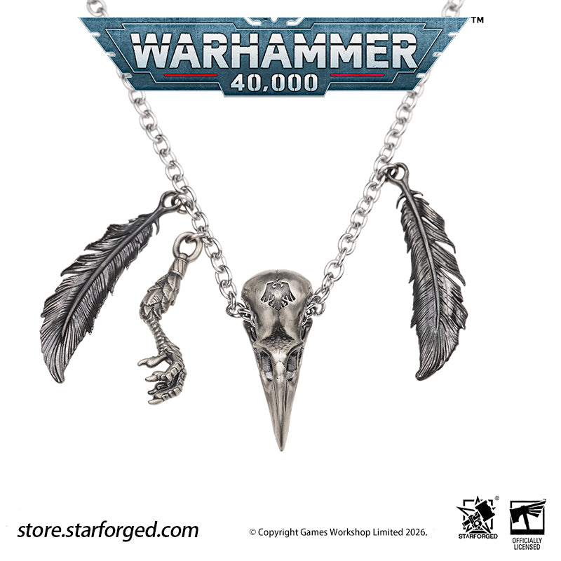 Starforged Warhammer 40K Space Marines Raven Guard The Black Wings of Deliverance Necklace Pendant Men's Fashion Jewelry Sterling Silver