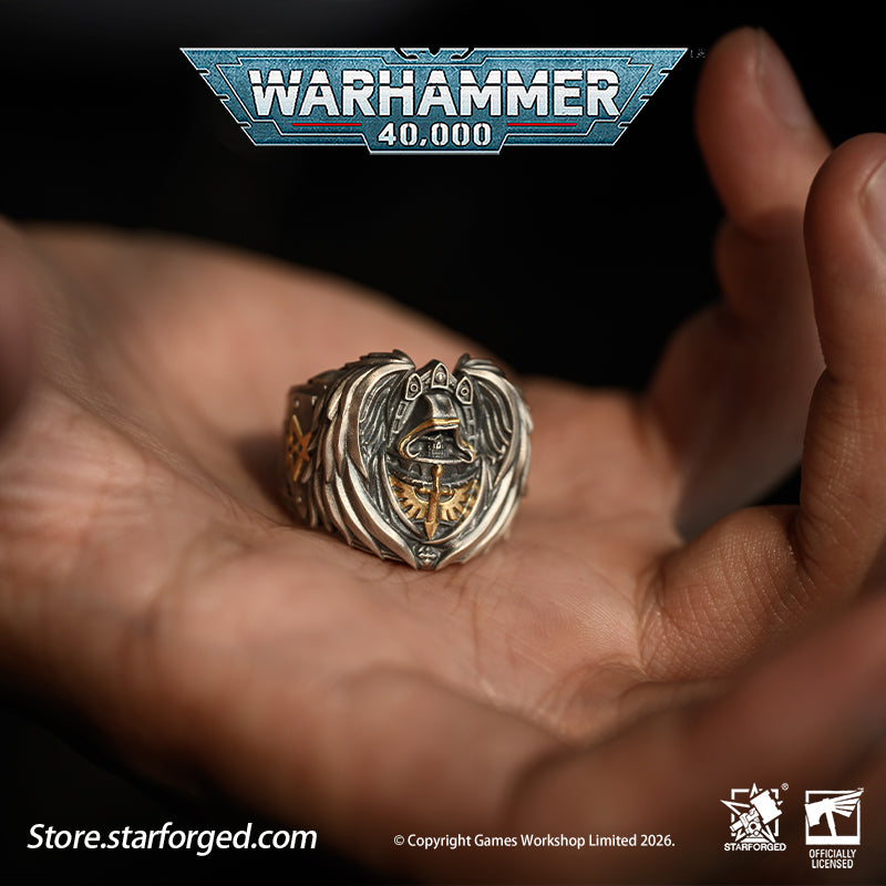 Starforged Warhammer 40K Dark Angel Ring Mark of HexagramMaton Lion King Men‘s ’Ring