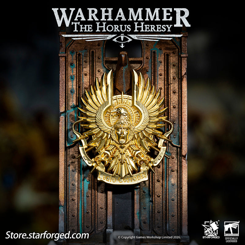 Starforged Warhammer 30K Legio Custodes Guilded Armourial Pin Badge Men's Fashion Jewelry In the ten millennia preceding the Indomitus Crusade, the Custodes rarely left the palace they had sworn to guard in organized formations. Yet after the opening of the Great Rift, the Golden Host once again marched to the most critical battlefields across the galaxy. When they deploy, the Ten Thousand become the manifested glory of Terra, extending the Emperor's will as His own hands.The Custodes decide who may enter t