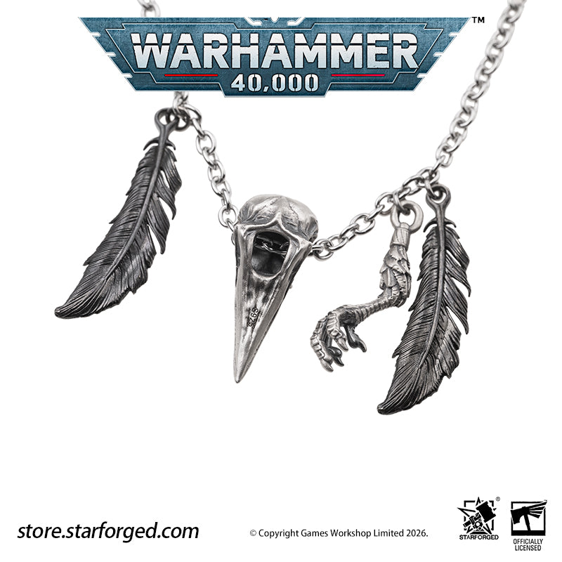 Starforged Warhammer 40K Space Marines Raven Guard The Black Wings of Deliverance Necklace Pendant Men's Fashion Jewelry Sterling Silver