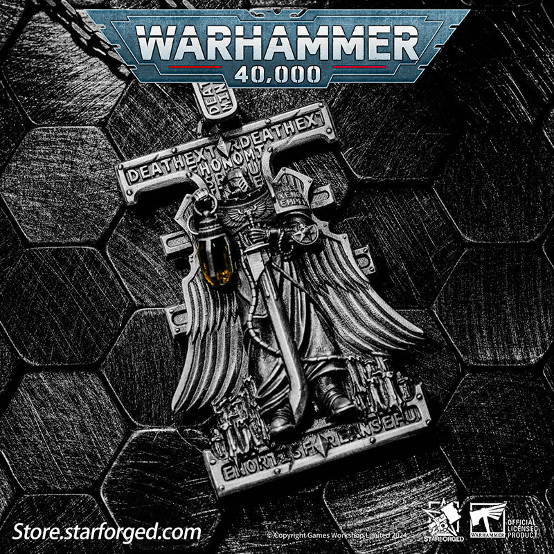 Starforged Warhammer 40K Stigmata of ShadowBreaker Men's Sterling Silver Pendant Necklace