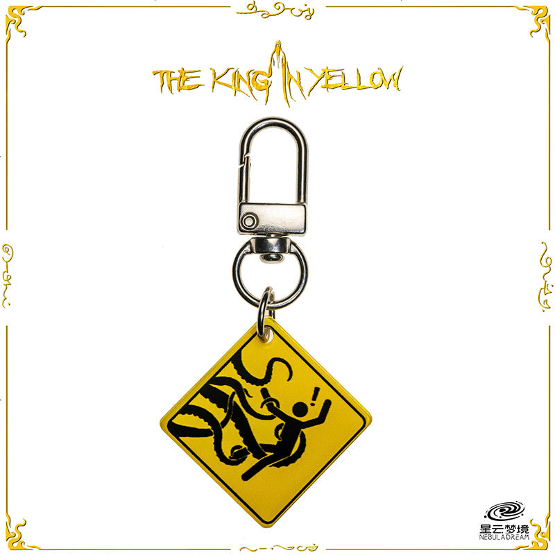 Starforged Cthulhu Mythos “WATCH OUT!” The King in Yellow Story Themed Keychain Christmas Gifts