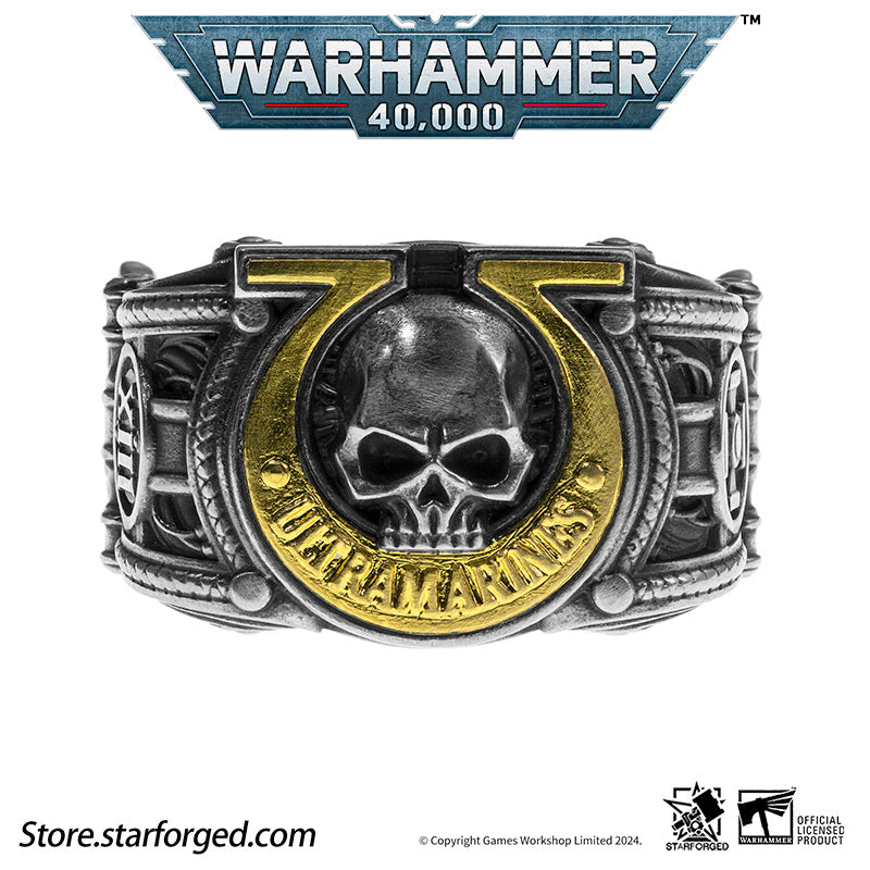Starforged Warhammer 40K Sigil Ring of Ultramar & Ultramarines Space Marine Legion Men's Ring