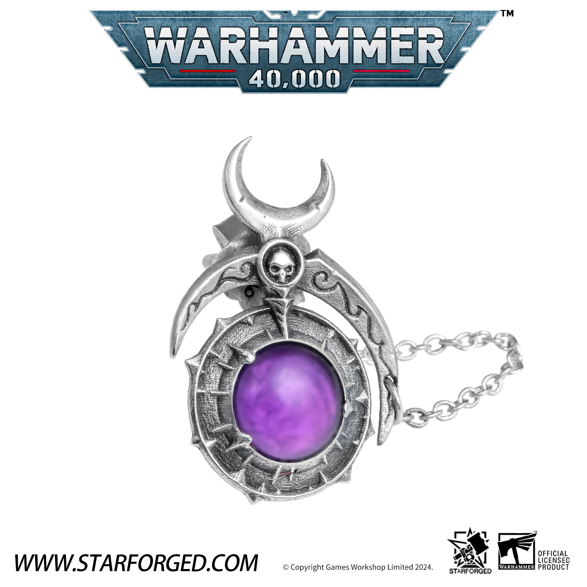 Starforged Warhammer 40K Fane of Slaanesh Earring Chaos Space Marine Men‘s Jewelry Accessories