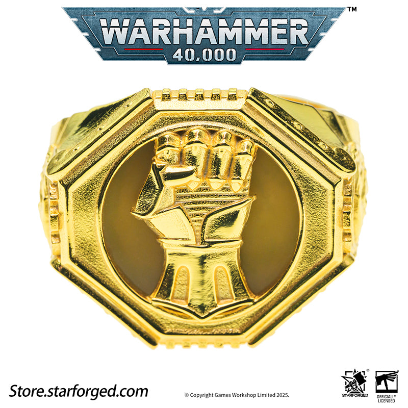 Starforged Warhammer 40K The Sigil Ring of Dorn Imperial Fists Silver Ring Accessories Jewelry The Imperial Fists were the VIIth Legion of the original Astartes, and in the ten millennia since the Horus Heresy, they remain the only Space Marine Chapter honored with permanent garrison rights on Holy Terra itself.The sons of Dorn inherited their Primarch's unyielding character - steadfast, refusing defeat, and ever willing to plunge into the bloodiest battles against the fiercest foes. Masters of fortificatio