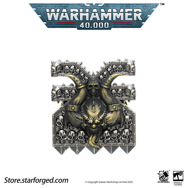 Starforged Warhammer 40K Lords of the Immaterium The Chaos Gods Mark of Ruinous Powers Pin Badge Men's Jewelry Accessories