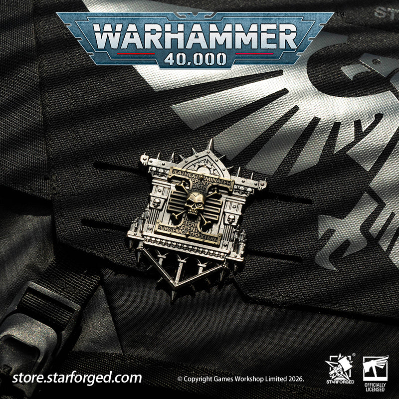 Starforged Warhammer 40K Space Marines Deathwatch Scroll Seal Pin Heavy Badge Warhammer Gifts The Deathwatch are an elite formation of exemplary warriors selected from the finest Space Marine Chapters. Each is a paragon of combat and an expert in defeating xenos plots to destroy the Imperium  Show your commitment to defeating the alien foes of the God Emperor with this DeathWatch Scroll Seal