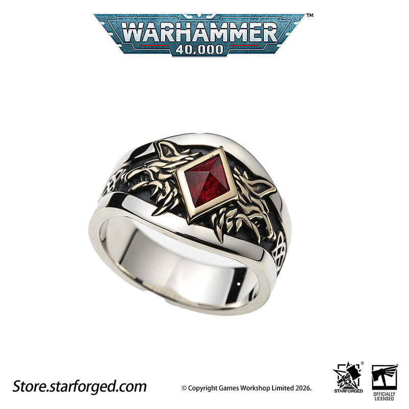 Warhammer 40K Space Wolves Ring of Leman Russ Wolf King Memorial Ring Starforged