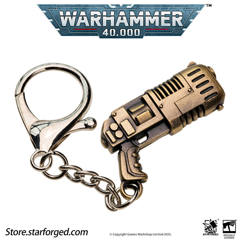 Starforged Warhammer 40K Imperium of Man Mephiston's Plasma Pistol Keychain Men's Jewelry Accessories Plasma weapons utilize the same technology found in plasma reactors and propulsion systems: hydrogen fuel, typically suspended in a photonic state within a reinforced flask or backpack container, is fed into the weapon's micro-fusion core and excited into a plasma state.This plasma is then contained by a powerful magnetic field until the weapon is discharged, at which point it is projected through a linear 