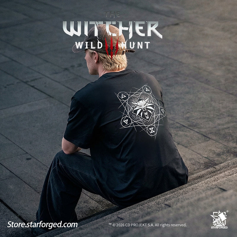 Starforged The Witcher 3: Wild Hunt Witcher3 Themed Signs T-Shirt Game Merchandise Officially Authorized The School of the Wolf, to which the undisputed protagonist of The Witcher 3 belongs, can be considered the most direct successor of the Witcher Order. After many groups of witchers left the Order, the pioneers of the Wolf School remained in Castle Morgraig for a long time before eventually departing. They journeyed west into Kaedwen, chose the wolf as their emblem, and established their own school.  The