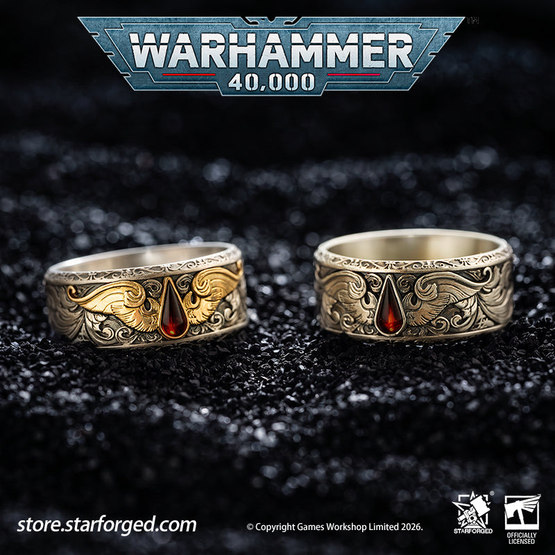 Space Marine Rings Starforged Warhammer 40K Blood Angels of Sanguinius Space Marines Men'