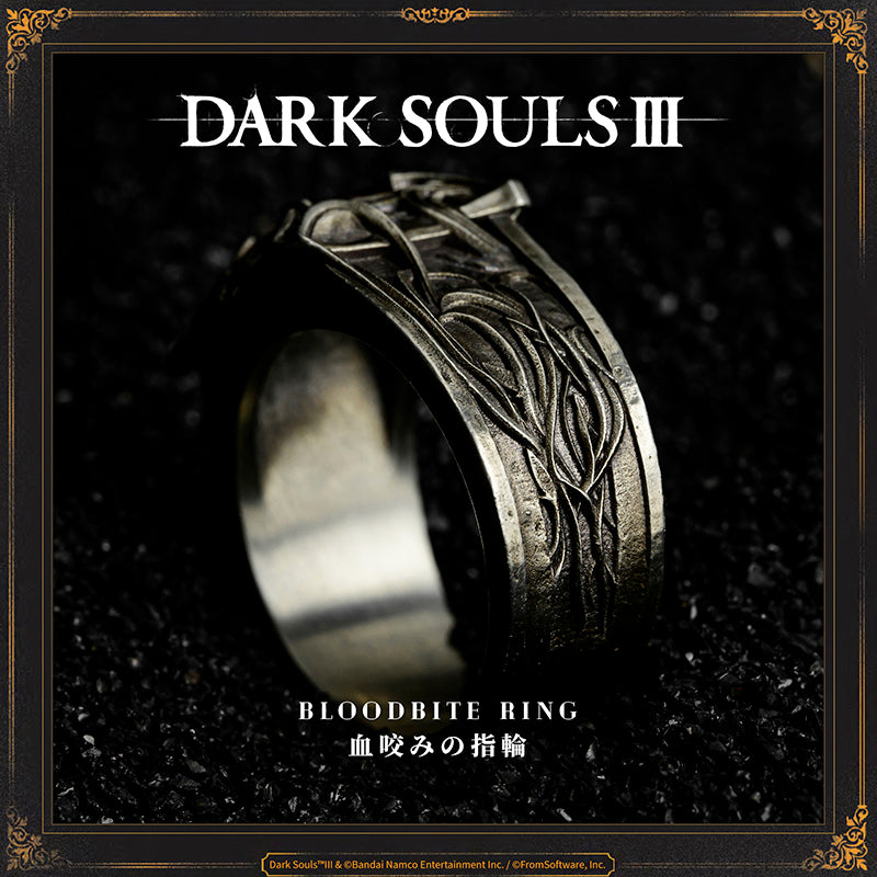 Starforged DARK SOULS III Bloodbite Ring Game Merchandise Ring Officially Authorized Bloodbite RingOne of the bite rings native to Carim.&nbsp;Increases bleed resistance.The crafting of these rings is forbidden, perhaps owing to a fear of malleable stone. Clerics, however, dabble freely in the art.