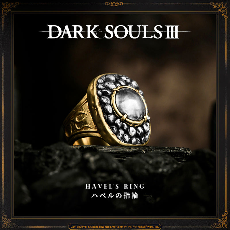 Starforged DARK SOULS III Havel's Ring Game Merchandise Ring Officially Authorized Havel's RingA ring for warriors keen on heavy acoutrements. Increases maximum equip load.This ring was named after Havel the Rock, the battlefield compatriot of Gwyn, the First Lord.The art of war has been a constant since ages past, and those who would follow in Havel's footsteps are no fewer now than in his own day.
