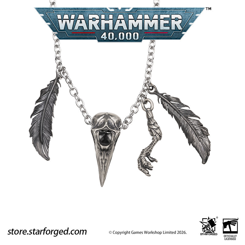 Starforged Warhammer 40K Space Marines Raven Guard The Black Wings of Deliverance Necklace Pendant Men's Fashion Jewelry Sterling Silver