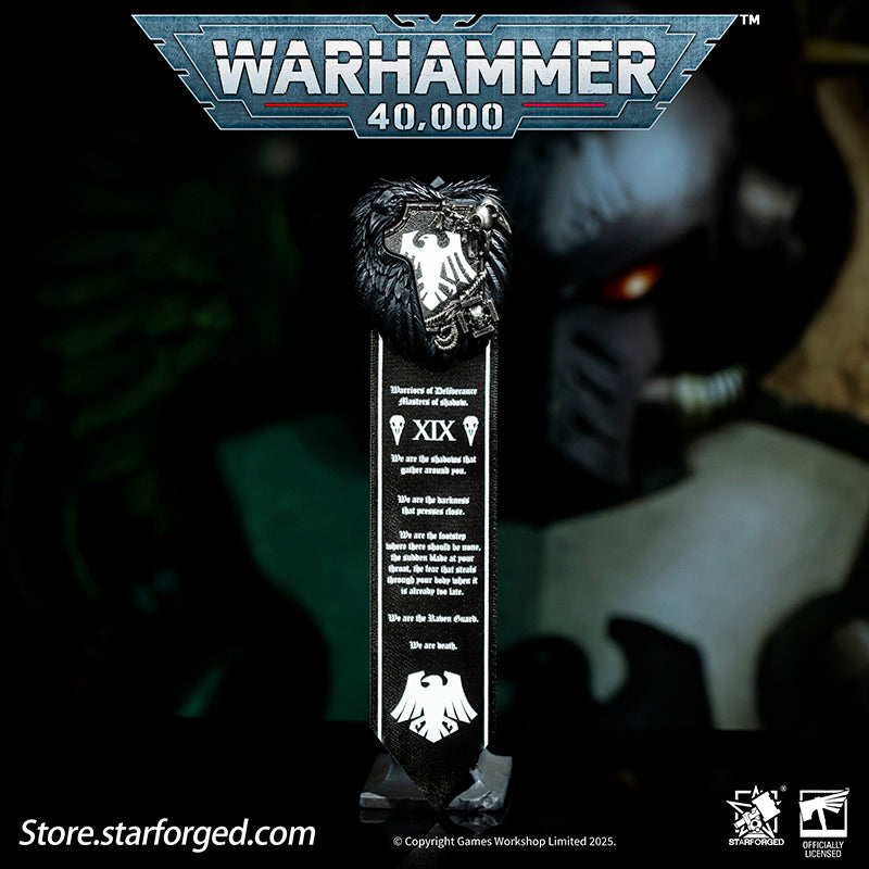 Starforged Warhammer 40K Space Marines Raven Guard Scroll Seal Badge Pin Men's Jewelry Accessories n the early days of the 30th millennium, the XIXth Legion was deployed for infiltration, reconnaissance, and target identification missions. Operating in secrecy, they were used to swiftly eliminate any factions that refused to submit to the fledgling Imperium, striking without warning from the shadows. The XIXth Legion employed terror tactics akin to those of the Night Lords.One of the Legion's earliest known