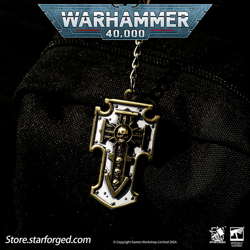 Starforged Warhammer 40K Space Marines Relic Storm Shield Keychain Game Peripheral Alloy Keychain Christmas Gifts Relic weapons are large power weapons, often resembling swords or axes, surrounded by a disruption field designed to cut through armor. Some relics, such as the Relic Storm Shield, are mounted on shields, with their disruption fields capable of withstanding even greater impacts. 