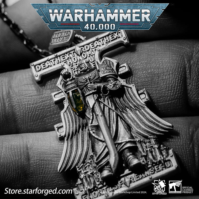 Starforged Warhammer 40K Stigmata of ShadowBreaker Men's Sterling Silver Pendant Necklace