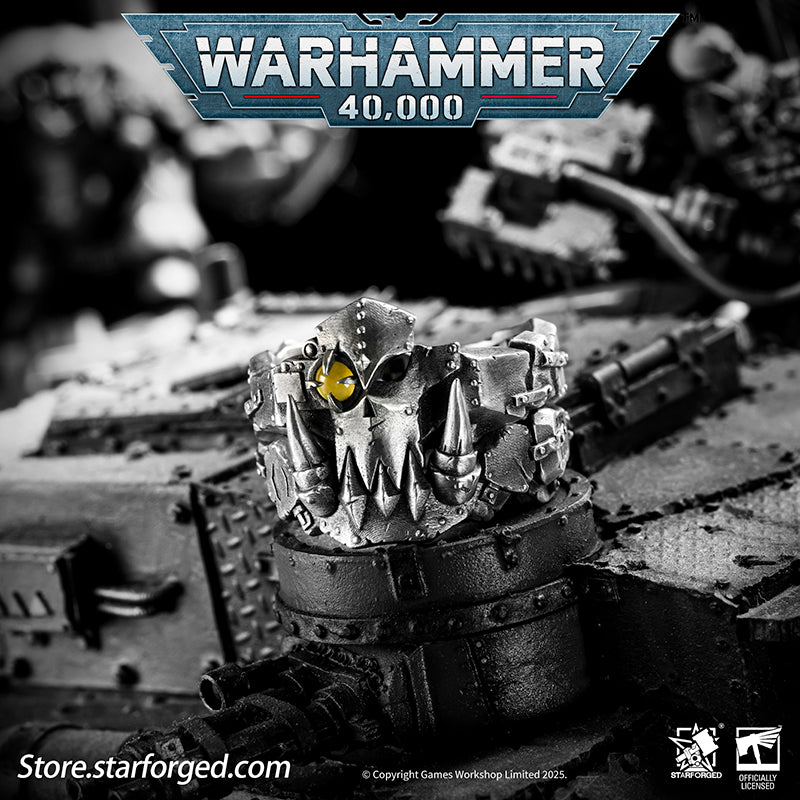 Starforged Warhammer 40K The couple ring of Gork and Mork Greenskins Orkz Sliver Rings Accessories Jewelry The Orkz, a galactic plague, universally dismissed as savages... until they pull bigger guns and choppas from their makeshift pockets. These greenskins are every faction's nemesis in the 40K universe. Across the stars, all civilizations encounter Orkz under the worst possible circumstances, proving the galaxy's iron law: 