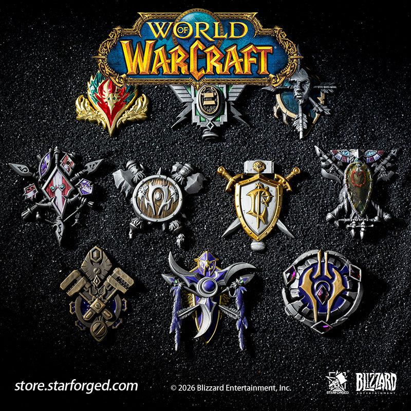 STARFORGED World of Warcraft Faction Badges | Men's Fashion Accessories | Officially Authorized | WOW Gifts On the ancient and mysterious planet of Azeroth, countless races live side by side.  Humans, Orcs, Blood Elves, Night Elves, Tauren, Trolls, and many more...  Across this vast continent, they have built civilizations of their own, each writing their own legendary tales.  But you...  Do you still remember why you chose that particular race in the first place? 