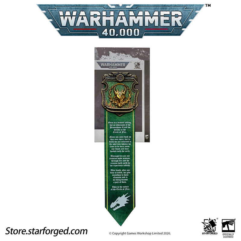 Starforged Warhammer 40K Space Marines Salamanders The Pyroclasts Morale Badge Pin Men's Fashion Jewelry The Salamanders, initially known as the Dragon Warriors, were the 18th of the twenty Space Marine Legions, led by the Primarch Vulkan. The Legion remained loyal during the Horus Heresy but suffered devastating losses in the First Imperial Civil War, which severely limited their role in the remainder of the conflict.  Their Primarch was never recorded as deceased—instead, he is widely believed to be missi