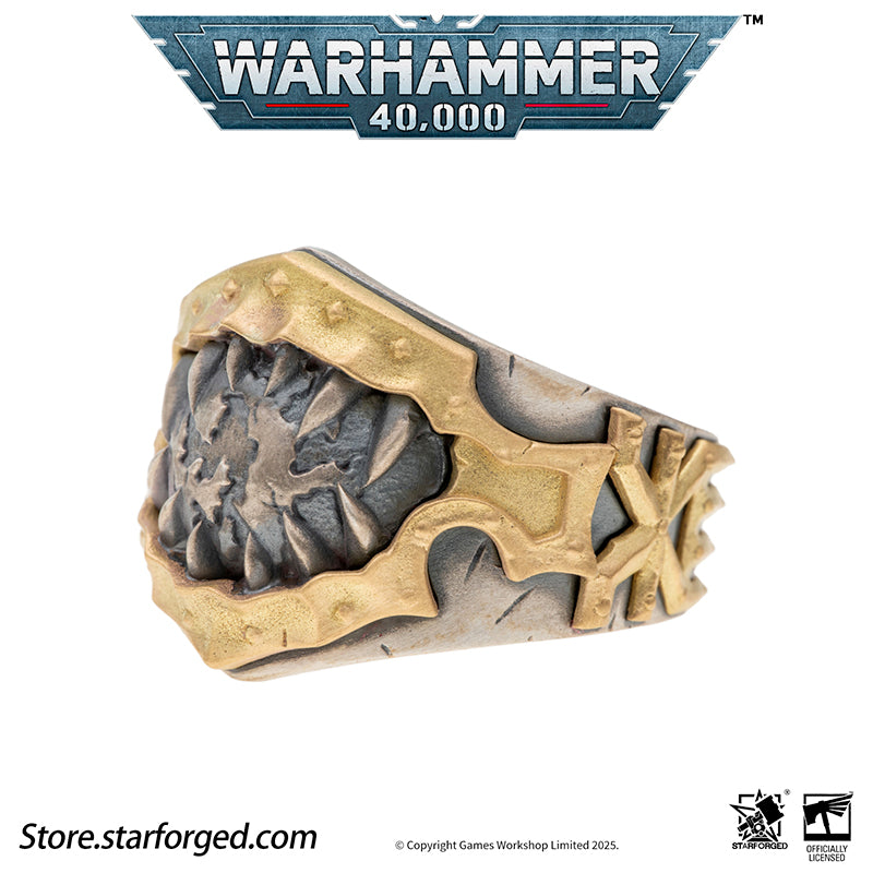 Starforged Warhammer 40K Chaos Space Marines World Eaters Berzerkers'Sigil Ring Silver Ring Men's Jewelry Accessories A millennium ago, when the Legiones Astartes were engulfed in bloody warfare, the sons of the Primarch Angron were already infamous for their brutality, a fate sealed after the implantation of the Butcher's Nails. The noble warriors descended into relentless killers! Today, whenever the chosen of Khorne carve a gory path from the Eye of Terror, the entire galaxy trembles.They are the World E