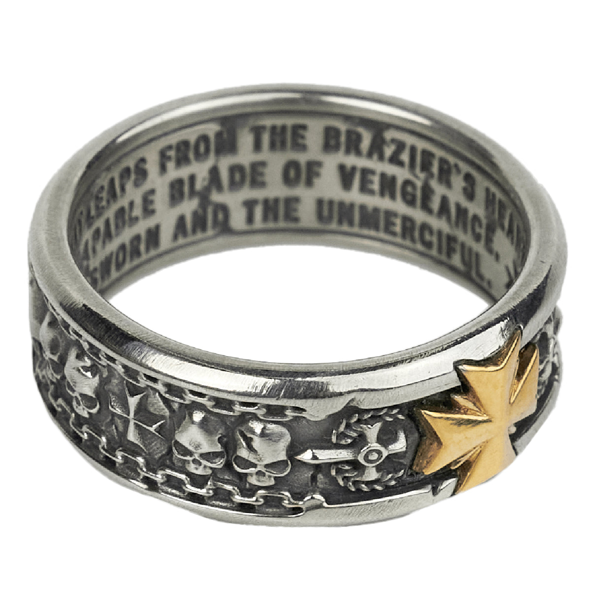 Black Templar Warhammer Ring of Crusader Vows Gold Empire Champion Ring Starforged