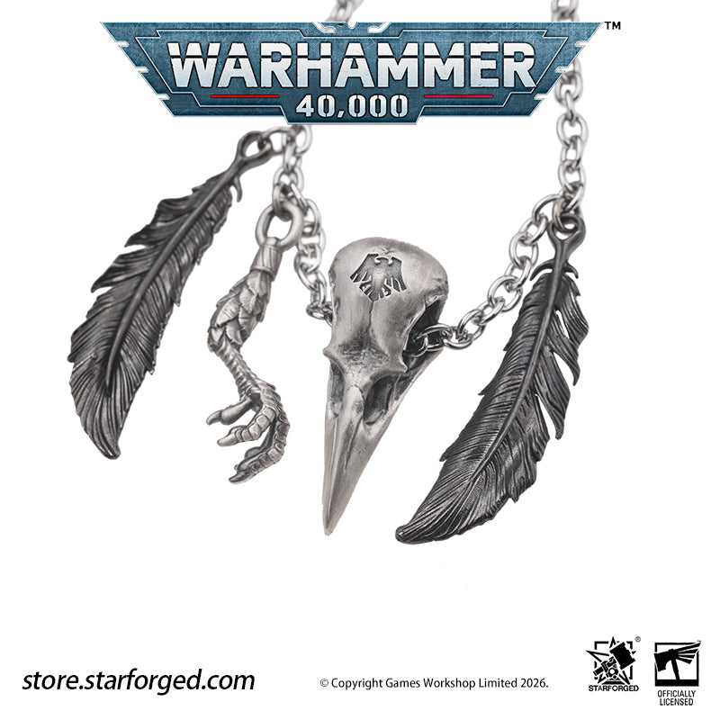 Starforged Warhammer 40K Space Marines Raven Guard The Black Wings of Deliverance Necklace Pendant Men's Fashion Jewelry Sterling Silver