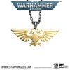 Starforged Warhammer 40000 Imperial Aquila WH40 Men's Stainless Steel Necklace Gold Plated Pendant