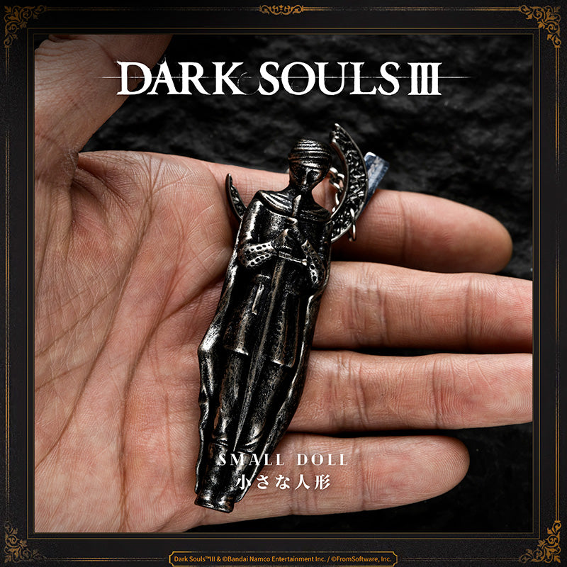 Starforged DARK SOULS III Small Doll NFC Keychain Accessories Game Merchandise Officially Authorized Small silverwork doll depicting a young squire.In the legendary old city of Irithyll situated in the Boreal Valley, the Pontiff Sulyvahn gave this doll to valued subjects, so that they might use it to cross the barrier when they return home.Listen carefully, and you can hear it say, "Wherever you go, the moon still sets in Irithyll. Wherever you may be, Irithyll is your home."
