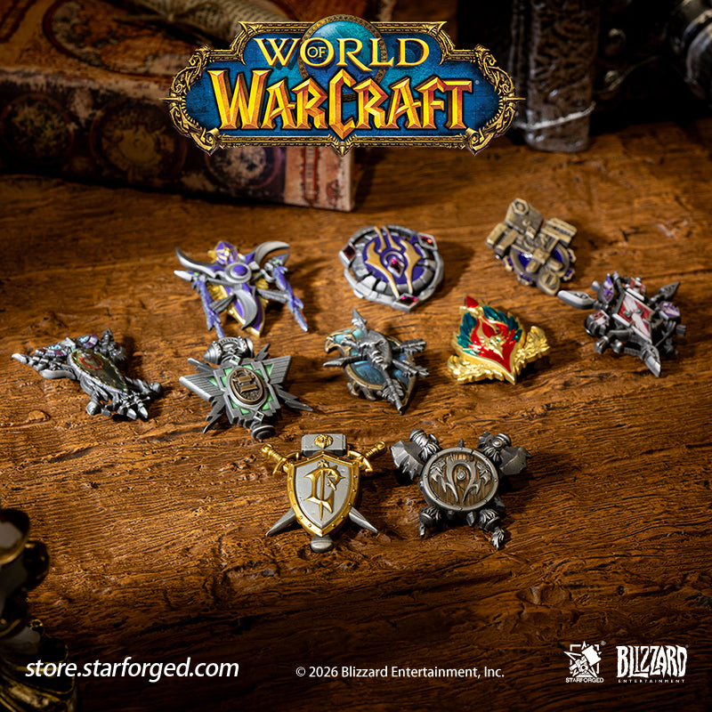 STARFORGED World of Warcraft Faction Badges | Men's Fashion Accessories | Officially Authorized | WOW Gifts On the ancient and mysterious planet of Azeroth, countless races live side by side.  Humans, Orcs, Blood Elves, Night Elves, Tauren, Trolls, and many more...  Across this vast continent, they have built civilizations of their own, each writing their own legendary tales.  But you...  Do you still remember why you chose that particular race in the first place? 