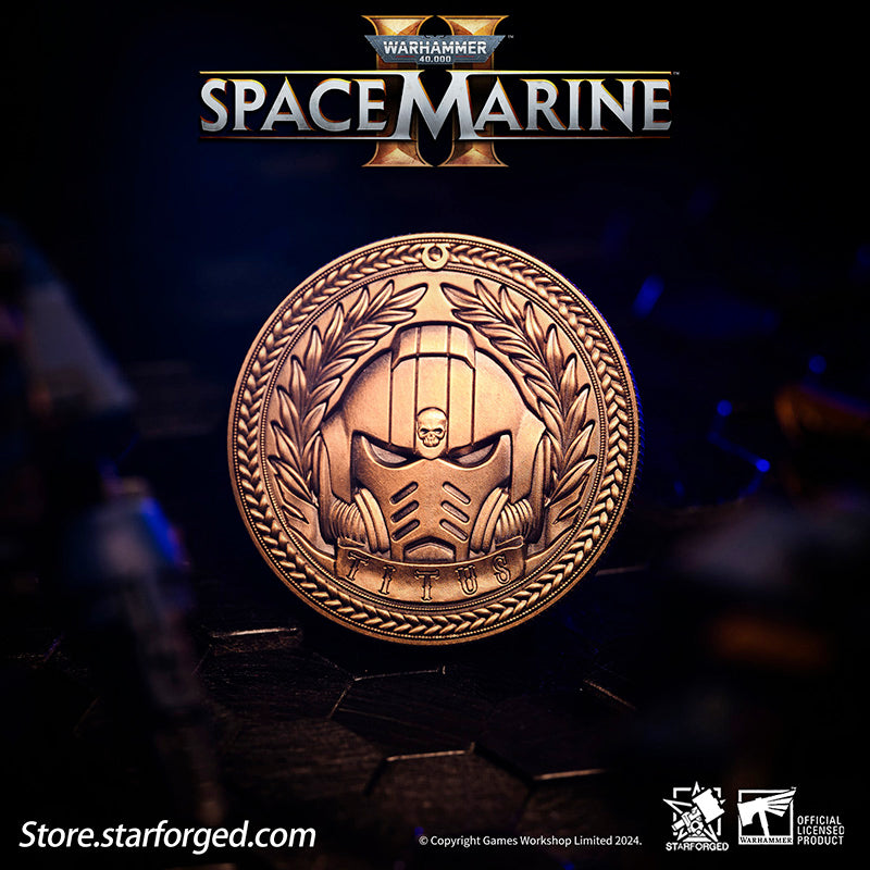 Starforged Warhammer 40K Space Marines Titus  Space Marine 2 Ultramarines Collectible Coin Other