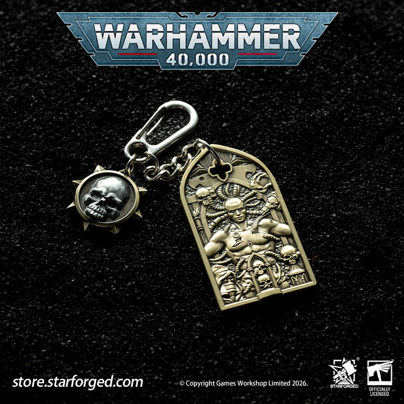 STARFORGED Warhammer 40K Space Marines Adeptus Astartes The Process of Initiation Keyring | Warhammer Gifts | Warhammer Accessories Adeptus Astartes The Process of Initiation Keyring：Aspirant Space Marines undergo rigorous trials and extensive surgical enhancement to forge them into the defenders of humanity - but finding your keys should never be an arduous task with this stunning Adeptus Astartes themed keyring. 