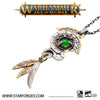 Starforged Warhammer Age of Sigmar Lizardmen Lustria Men's Green Gemstone Necklace Accessories 2024 New Gift