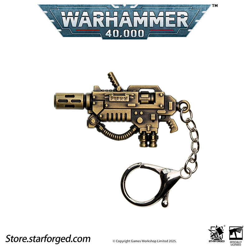Starforged Warhammer 40K Imperium of Man Eradicator's Melta Gun Keychain Men's Jewelry Accessories Melta weapons are powerful arms that function either by sub-atomically agitating the target to 
