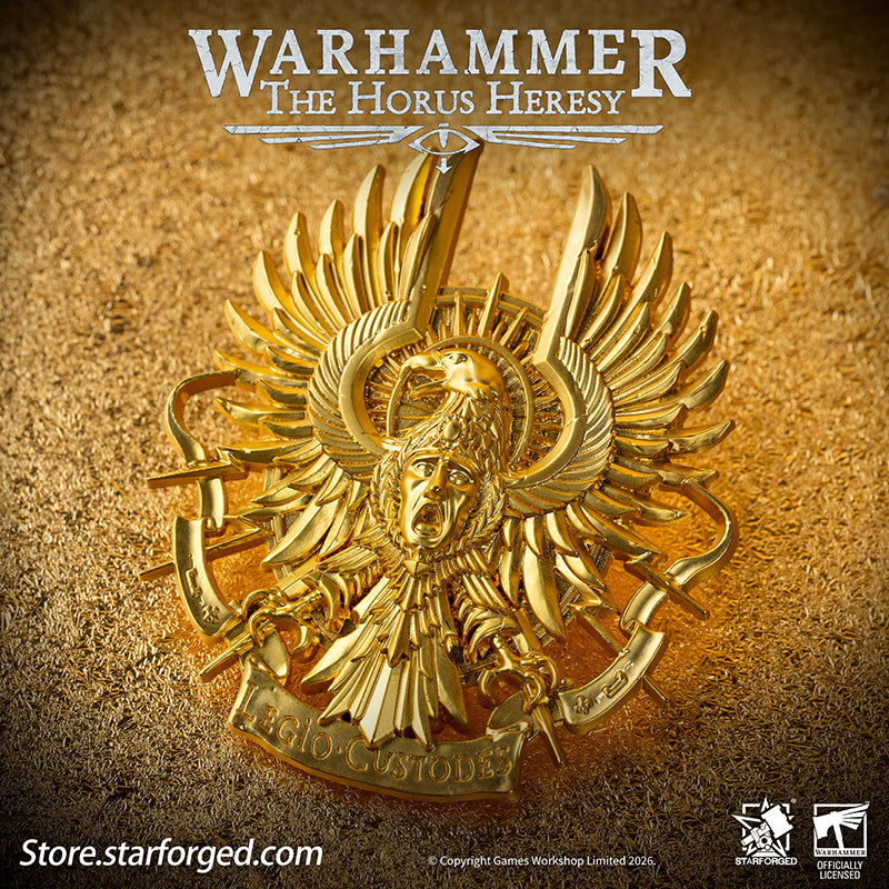 Starforged Warhammer 30K Legio Custodes Guilded Armourial Pin Badge Men's Fashion Jewelry In the ten millennia preceding the Indomitus Crusade, the Custodes rarely left the palace they had sworn to guard in organized formations. Yet after the opening of the Great Rift, the Golden Host once again marched to the most critical battlefields across the galaxy. When they deploy, the Ten Thousand become the manifested glory of Terra, extending the Emperor's will as His own hands.The Custodes decide who may enter t