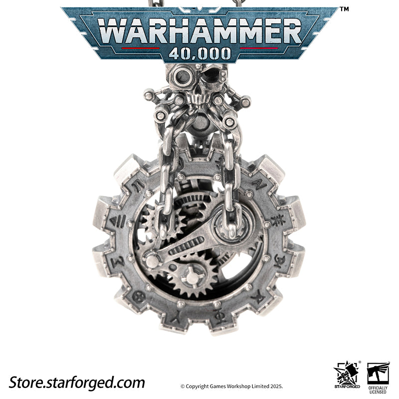Starforged Warhammer 40K Adeptus Mechanicus Phylactery of the Pious Necklace Men's Jewelry Accessories In the Warhammer universe, the most skilled masters of machine spirit manipulation are the Adeptus Mechanicus, whose headquarters reside on Mars. This red world holds the technological and industrial lifeline of the human Imperium. In the dark, distant future, the vast majority of military and civilian products are manufactured under the supervision of the Tech-Priests of the Machine God.The members of the