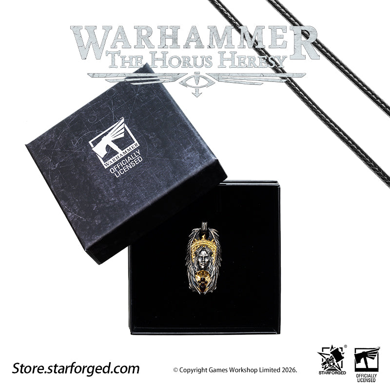 Starforged Warhammer 30K The Horus Heresy Blood Angels Sanguinius Commemorative Pendant Silver Necklace Men's Fashion Jewelry