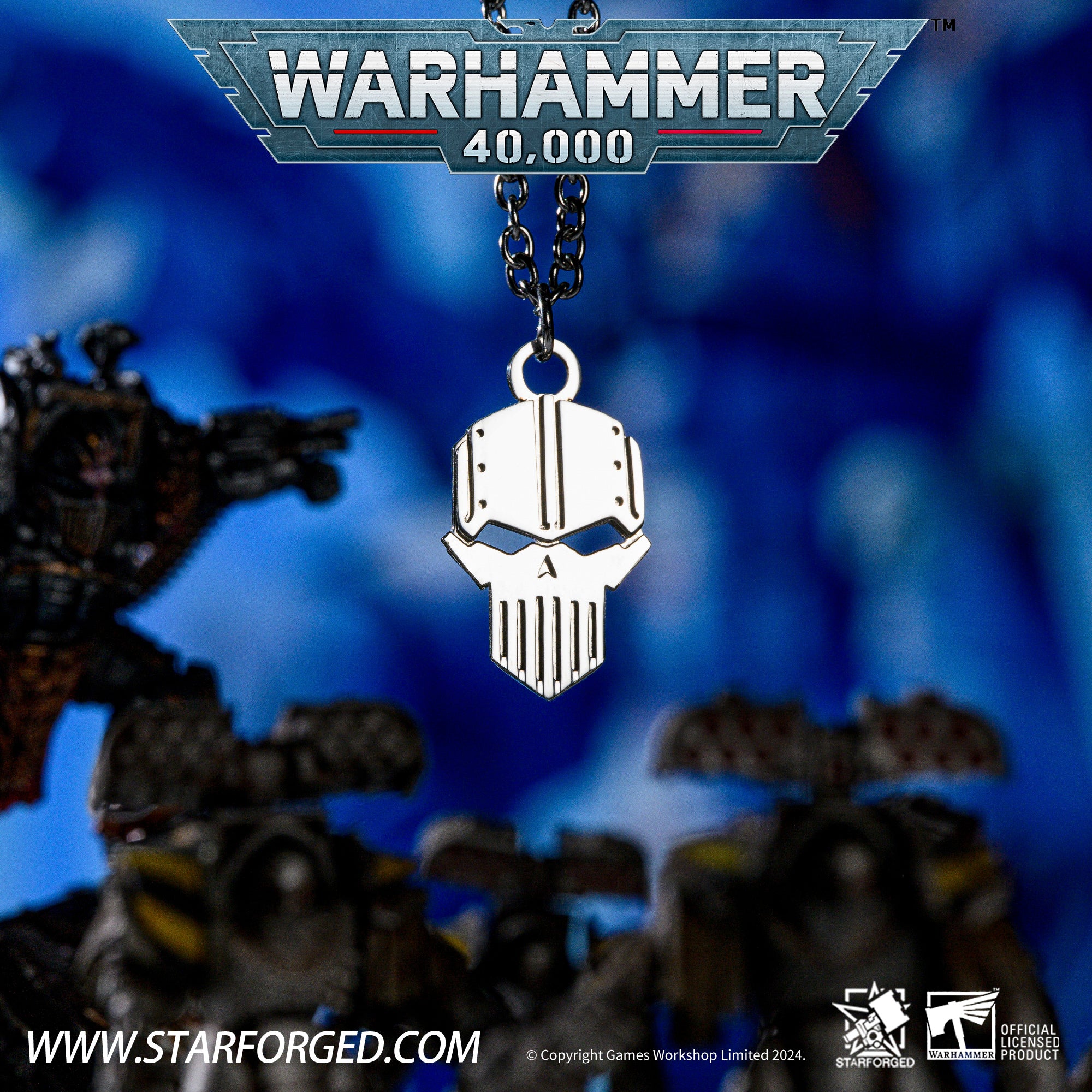 Starforged Chaos Legion Iron Iron Warriors Warhammer 40K Space Marine Necklace Pendant Men's