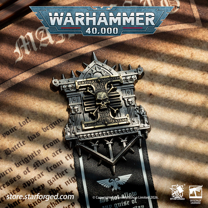 Starforged Warhammer 40K Space Marines Deathwatch Scroll Seal Pin Heavy Badge Warhammer Gifts The Deathwatch are an elite formation of exemplary warriors selected from the finest Space Marine Chapters. Each is a paragon of combat and an expert in defeating xenos plots to destroy the Imperium  Show your commitment to defeating the alien foes of the God Emperor with this DeathWatch Scroll Seal