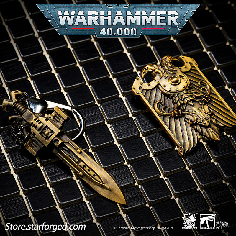 Starforged Custodes Sword & Shield Emperor of Mankind Adeptus Custode Men's Accessories Keychain Pendants